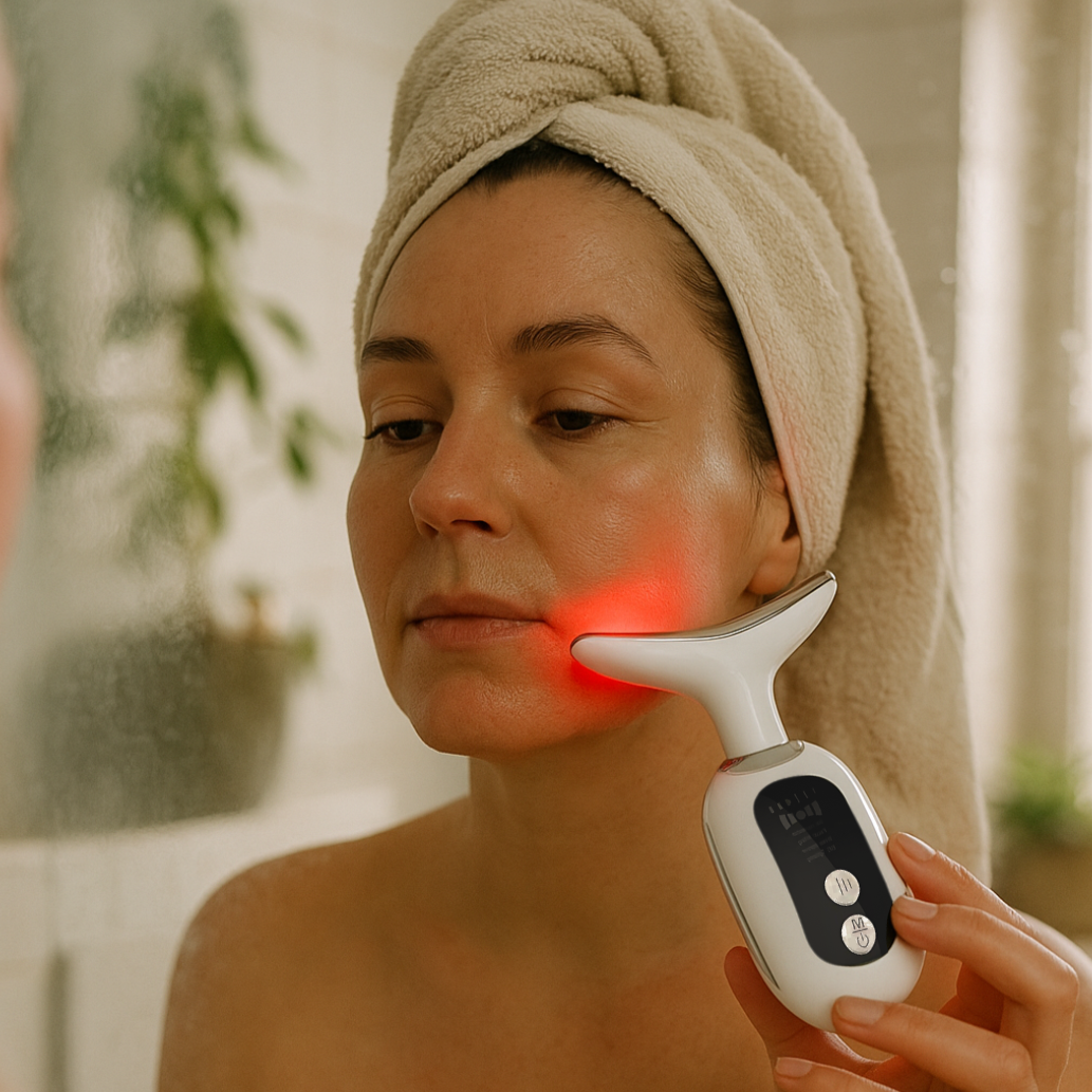 GlowLift™ - Advanced EMS & LED Light Therapy Face & Neck Massager